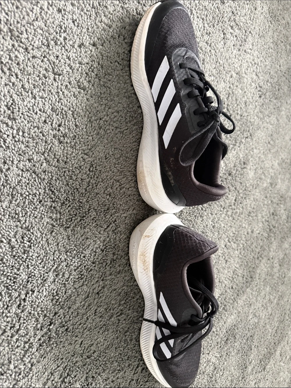 adidas youth kids Black and White Athletic Running Sneakers